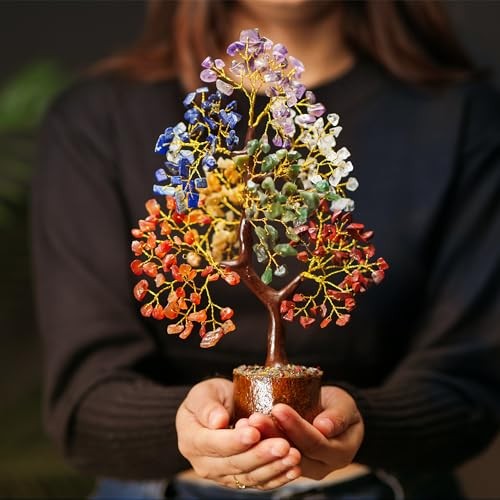 Seven Chakra Gemstone Tree with Chakra Pyramids, Crystal Tree, Seven Chakra C12