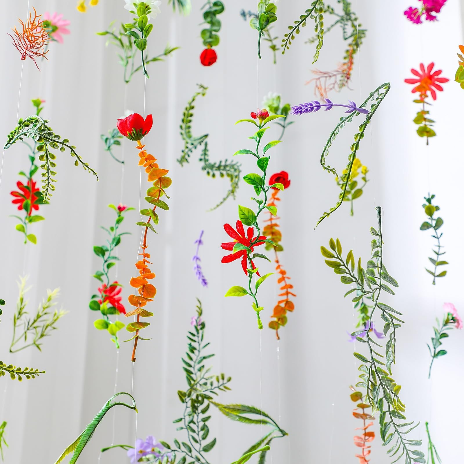 6 Pcs 35.4 ft Flower Garlands Artificial Wildflower Vines Floral Hanging Back…