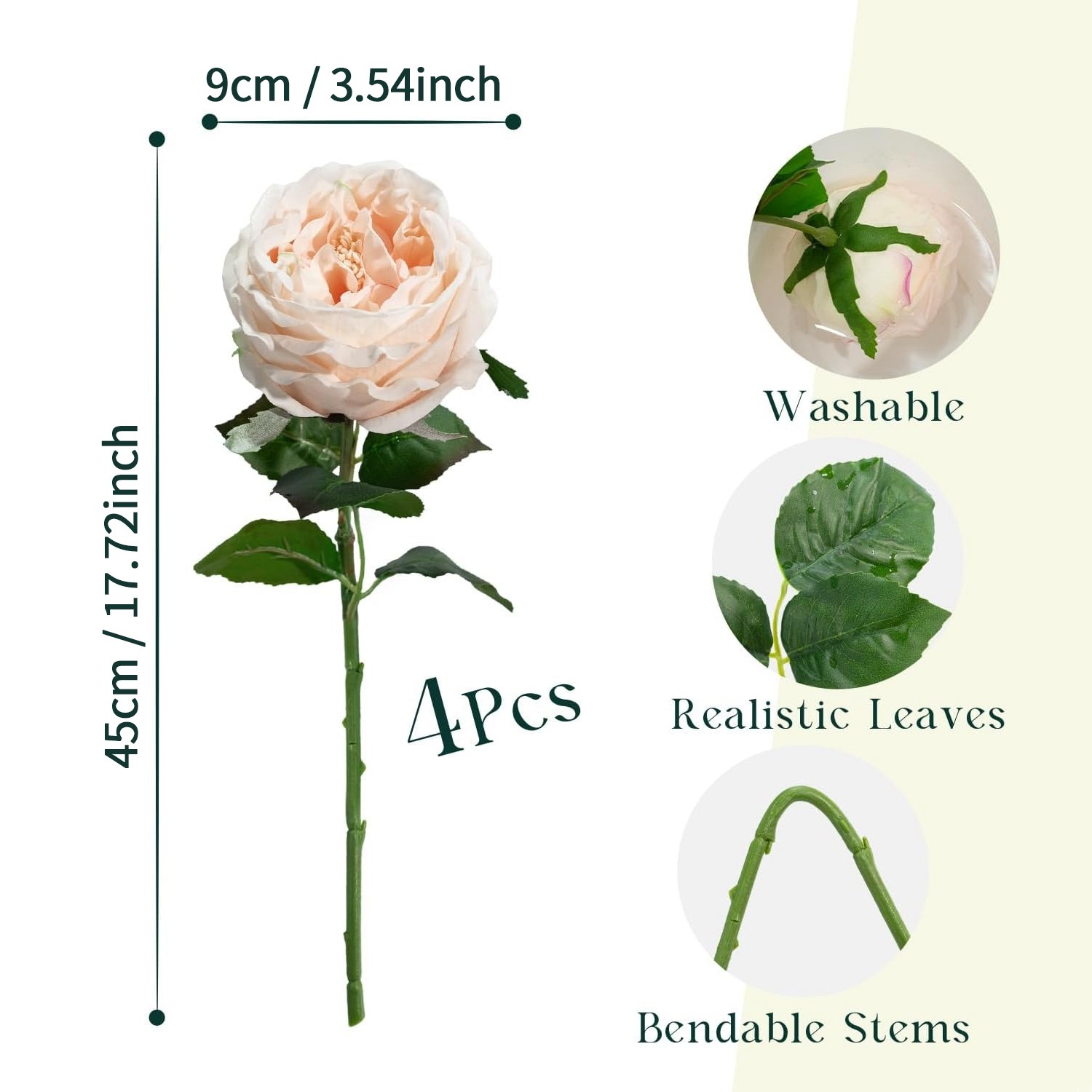 4 Pcs Real Peonies Artificial Flowers3.5″ Bloom Rose Peony Latex2236