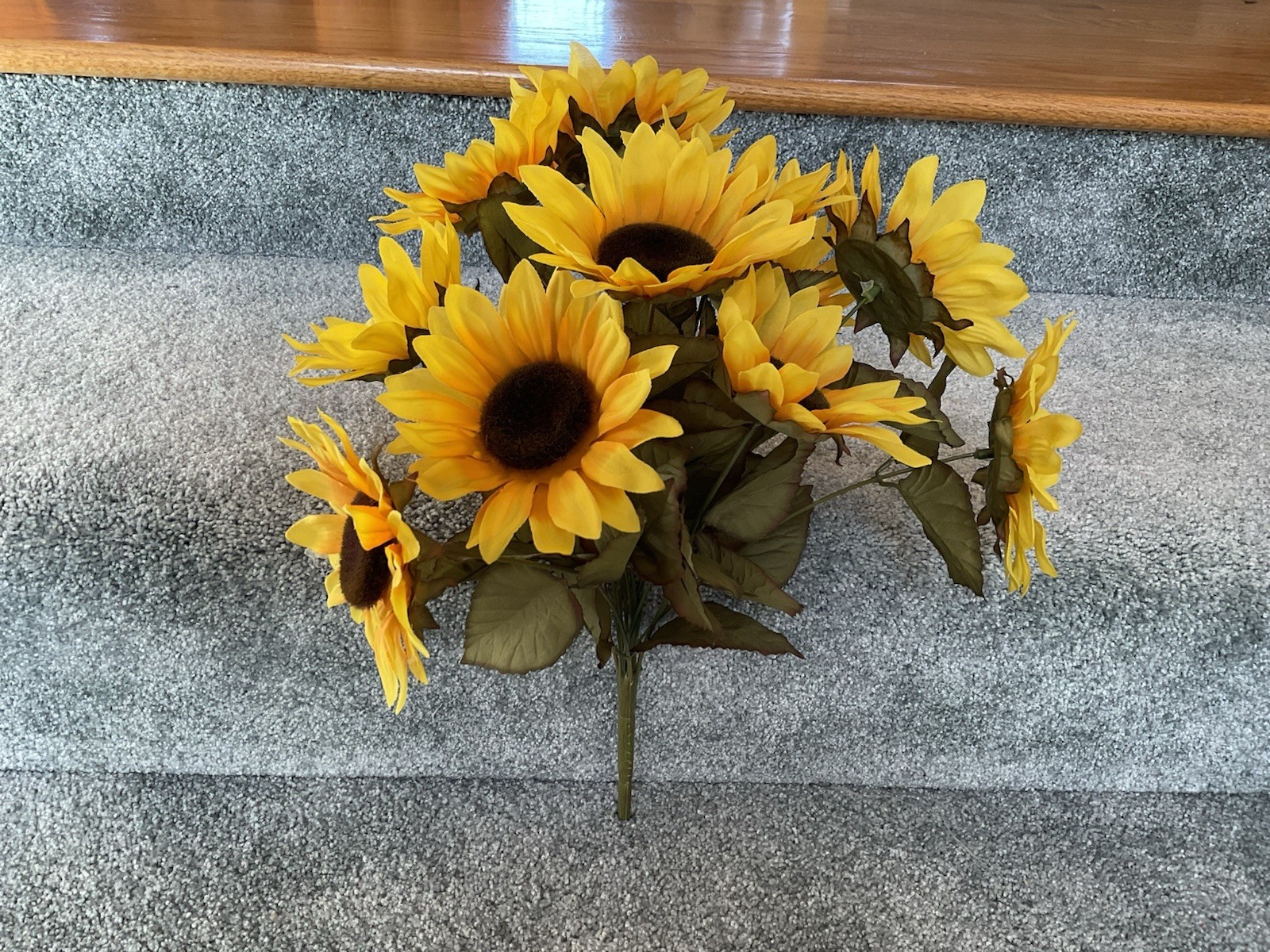 Artificial Fall Sunflower Bouquet ~ 18” Tall ~ (11) Heads ~ Fall Decor