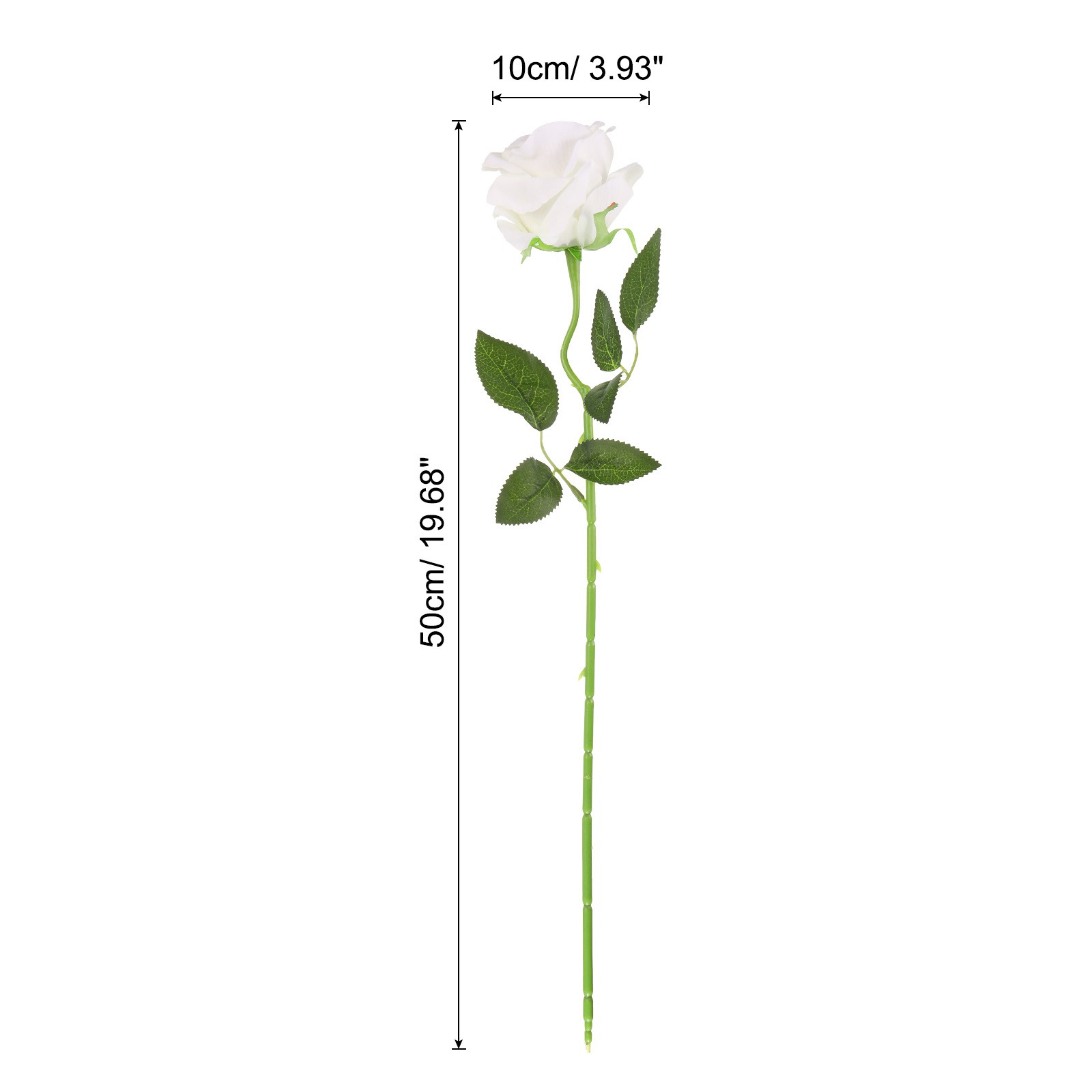 12Pcs White Roses Artificial Flowers Velvet Rose with Stems