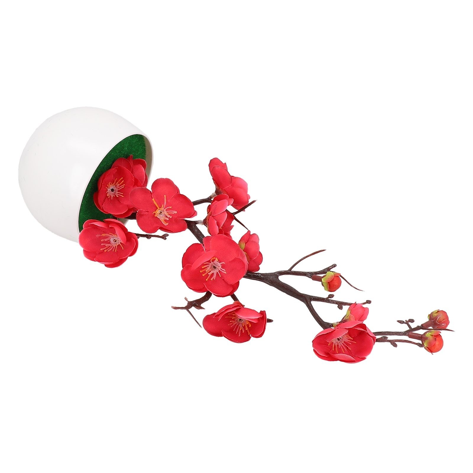 Plant Artificial Potted Flower Plastic Plum Blossom Decorative Garden Home