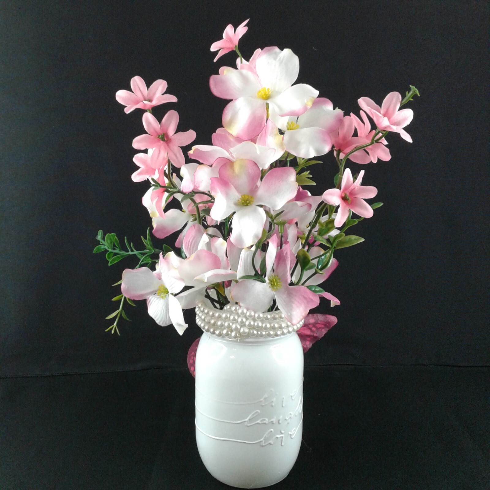 Mason Jar Spring Floral Decor Chic Country Butterfly Original Gift Special 1469