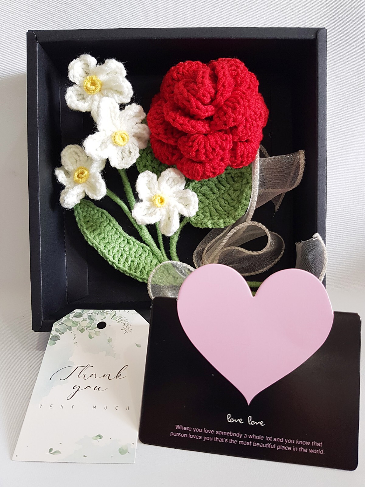 Trang&You Handmade – A “TRUE LOVE” Woolen Crochet flower gift box