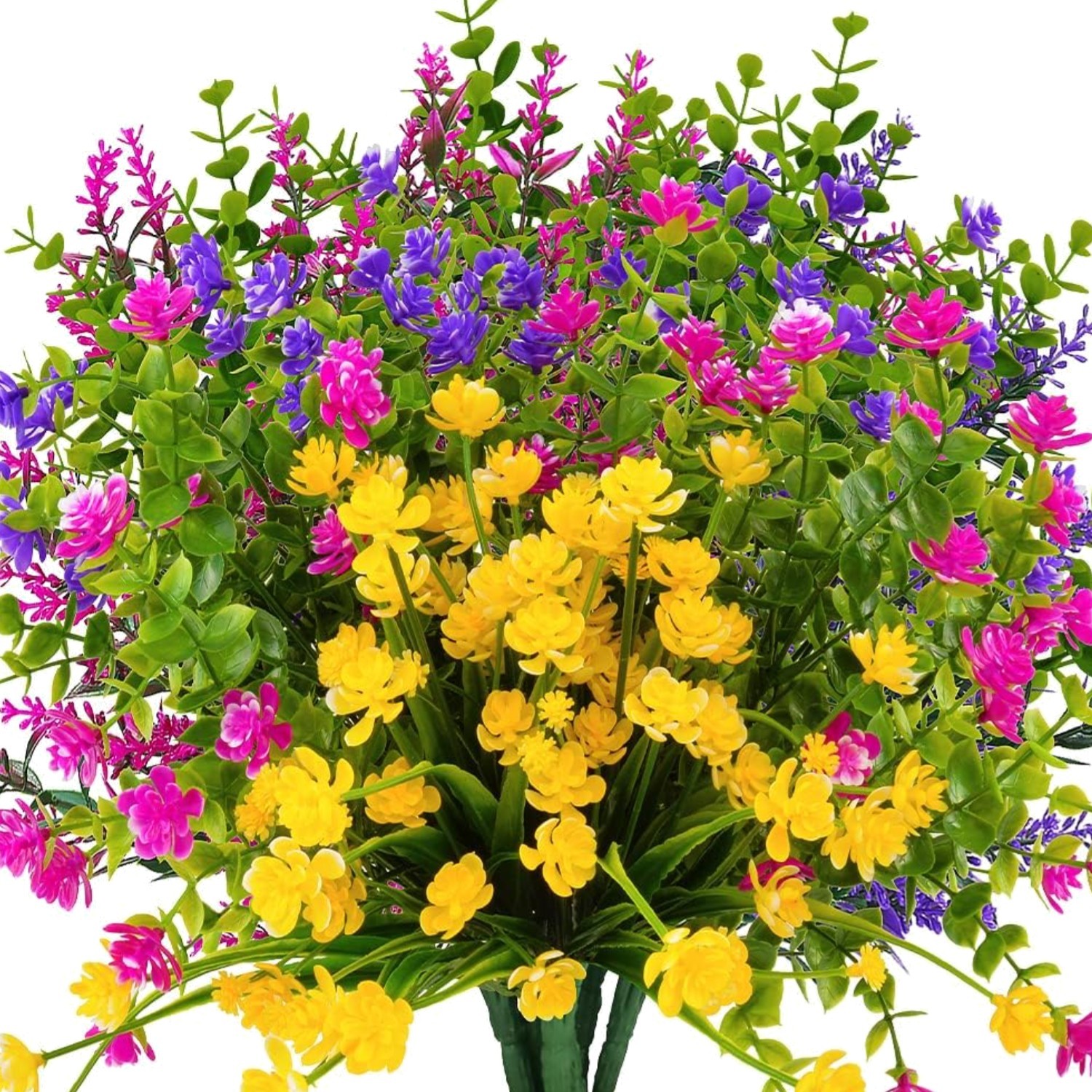 12 Bundles Outdoor Artificial Fake Flowers UV Resistant No Fade Boxwood Faux …