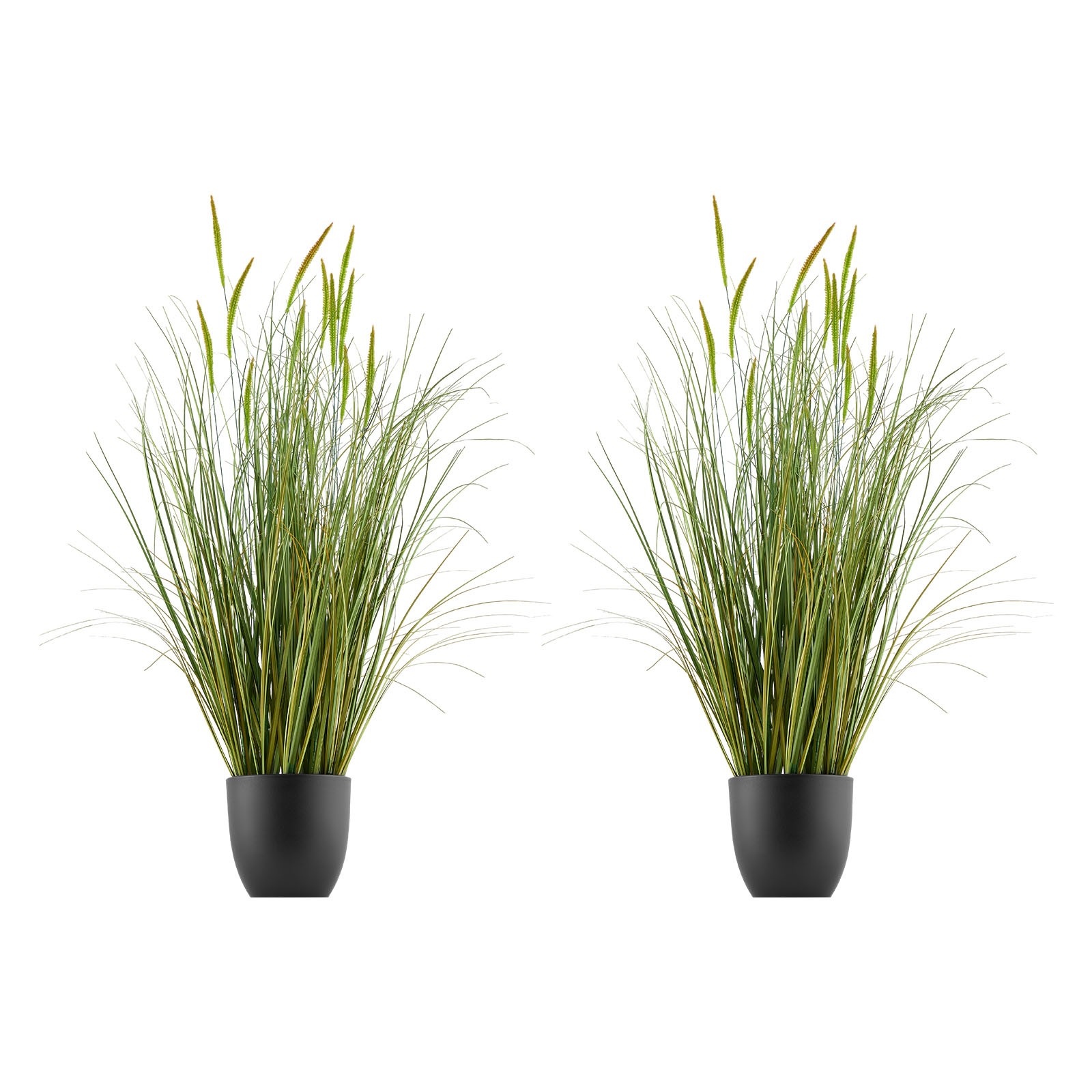 Uimoso Artificial Cattail Grass in Pot, 35-Inch, 2-Pack, Green Decorative Plants