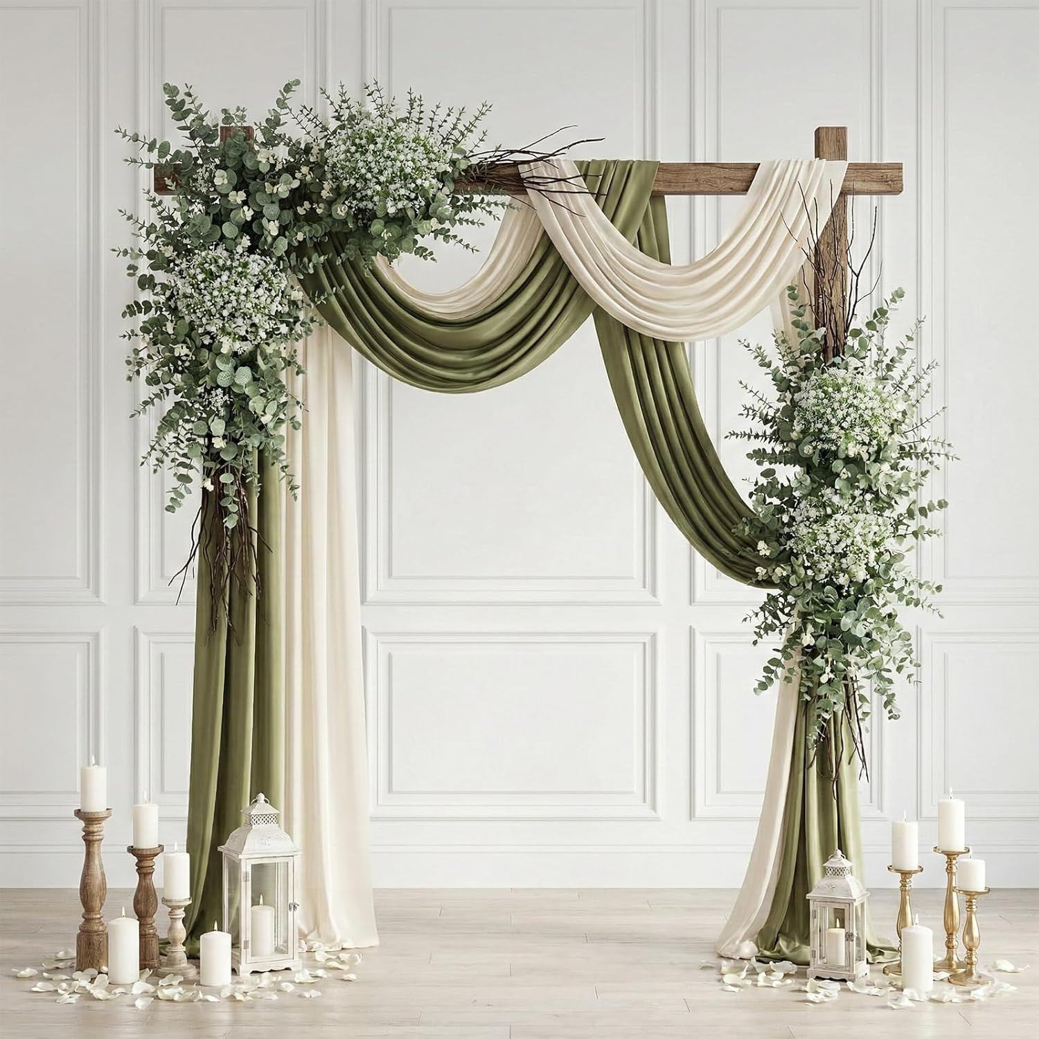 lovemoon Mixed Greenery Artificial Eucalyptus Stems, Baby Breath Artificial Flow