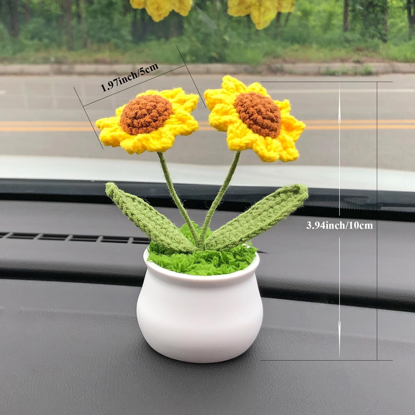 Flores de crochet: linda flor en maceta regalo para cumpleaños y día del maestro