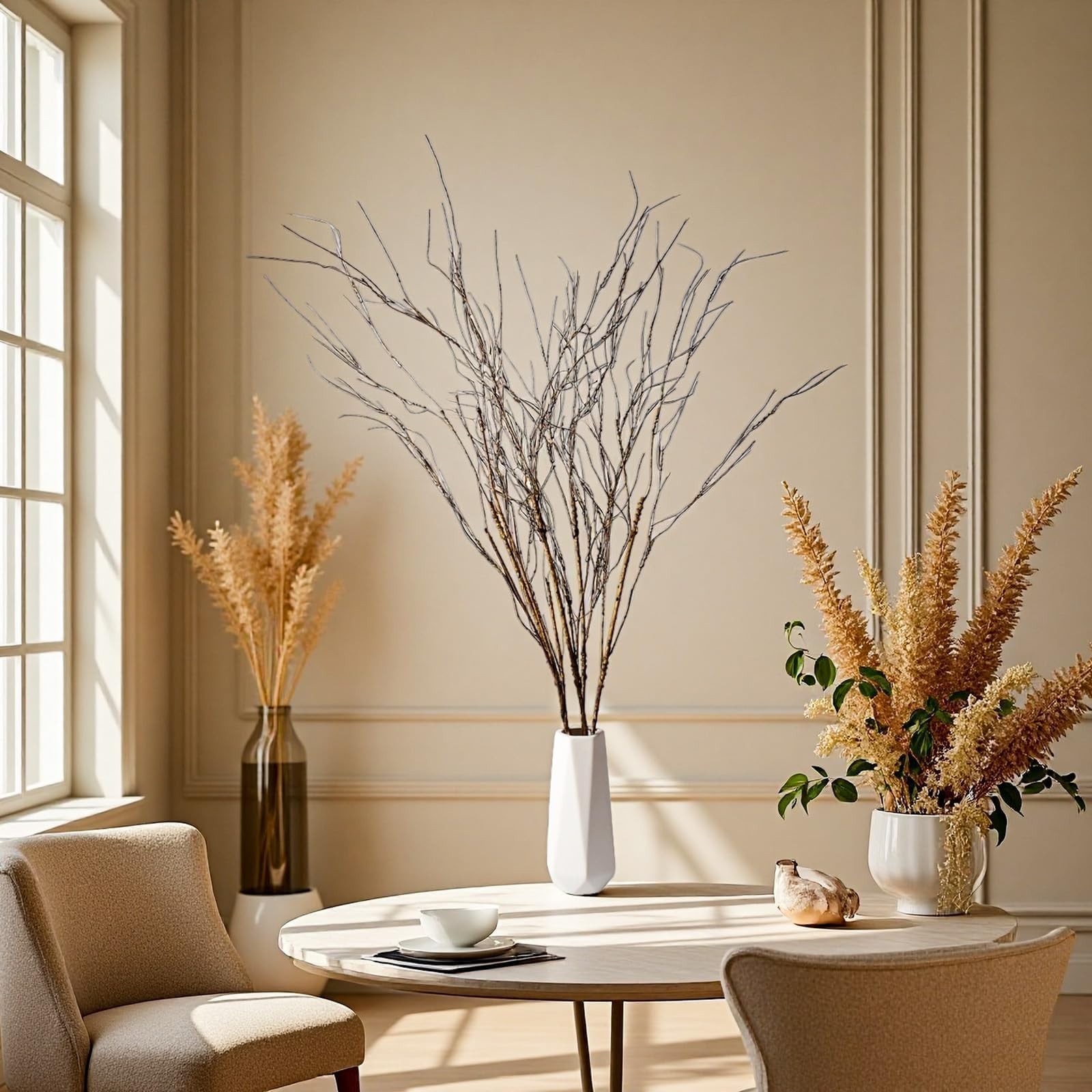 5PCS Artificial Curly Willow Branches for Vase Lifelike Bendable Faux Twigs F…