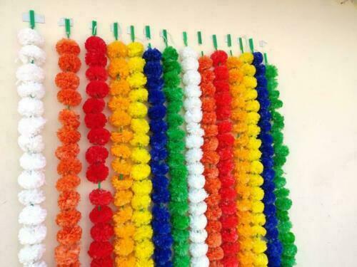 50 Pc Set Indian wedding mehndi party decorative floral plastic marigold garland