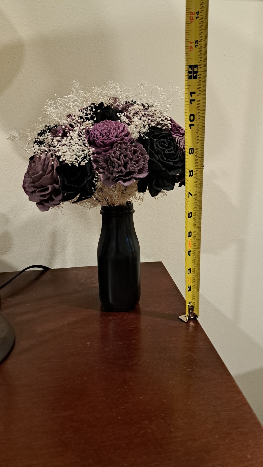 Sola Wood Flower Arrangement Purple And Black Home Decor Gift