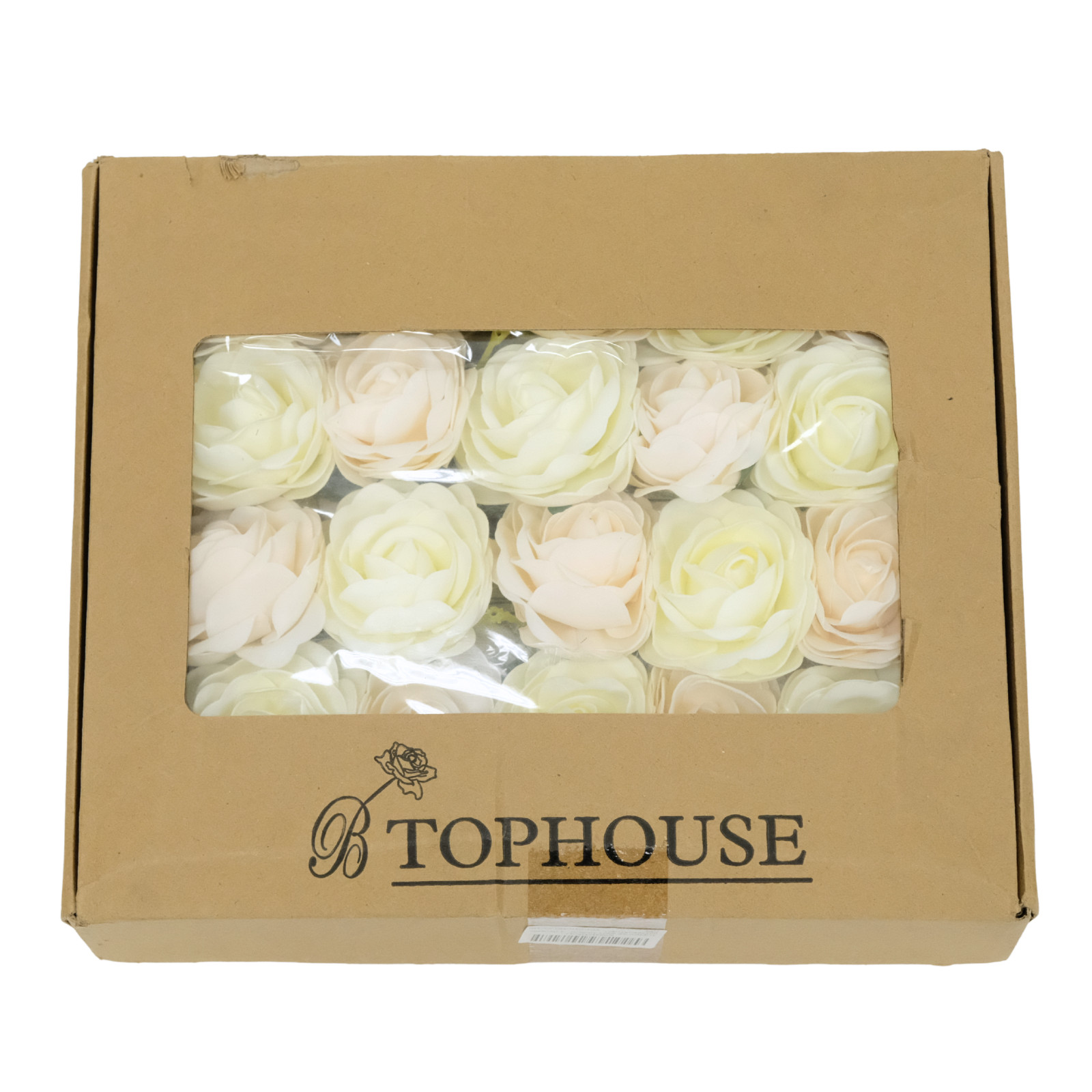 Tophouse Artificial Roses Cream and Ivory Lot of 40 Roses DIY Bouquets