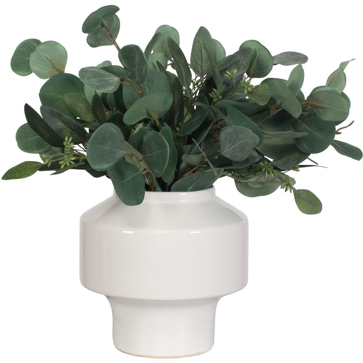 Uttermost 60257 Essence Eucalyptus Gloss White and Green Accent & Vase