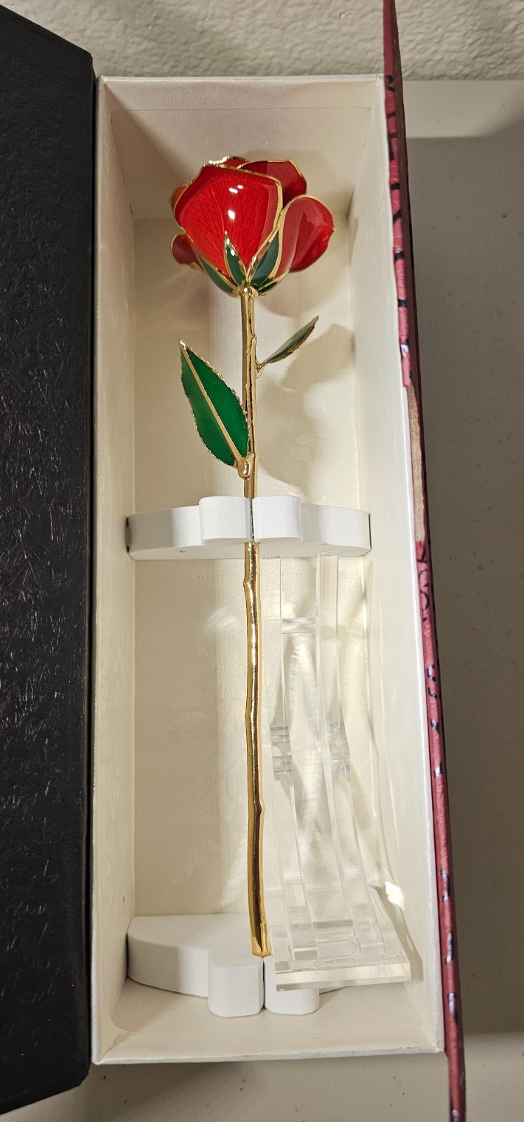 Gold Rose 24K Plated Gold Dipped Rose, Forever Preserved RedRose FlowerswithStad