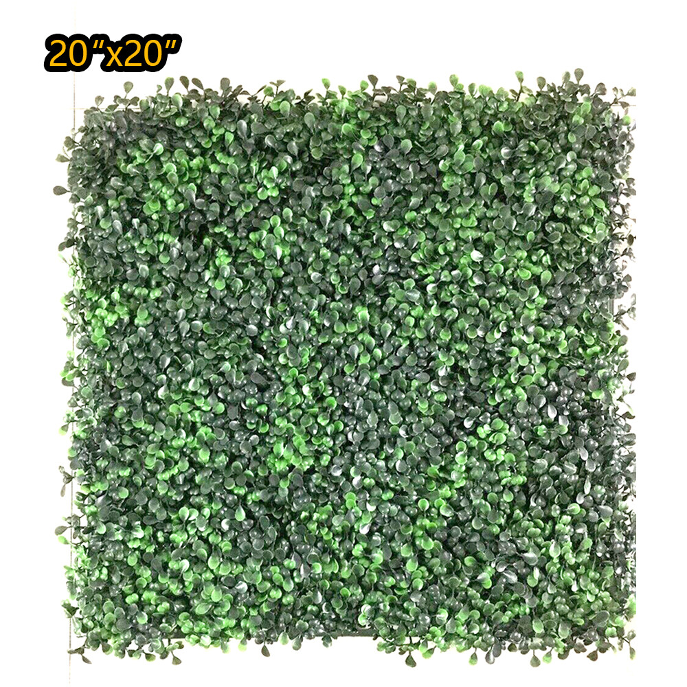 12pcs 20×20″ Artificial Boxwood Wall Hedge Mat Plant Panels Outdoor Grass Fence