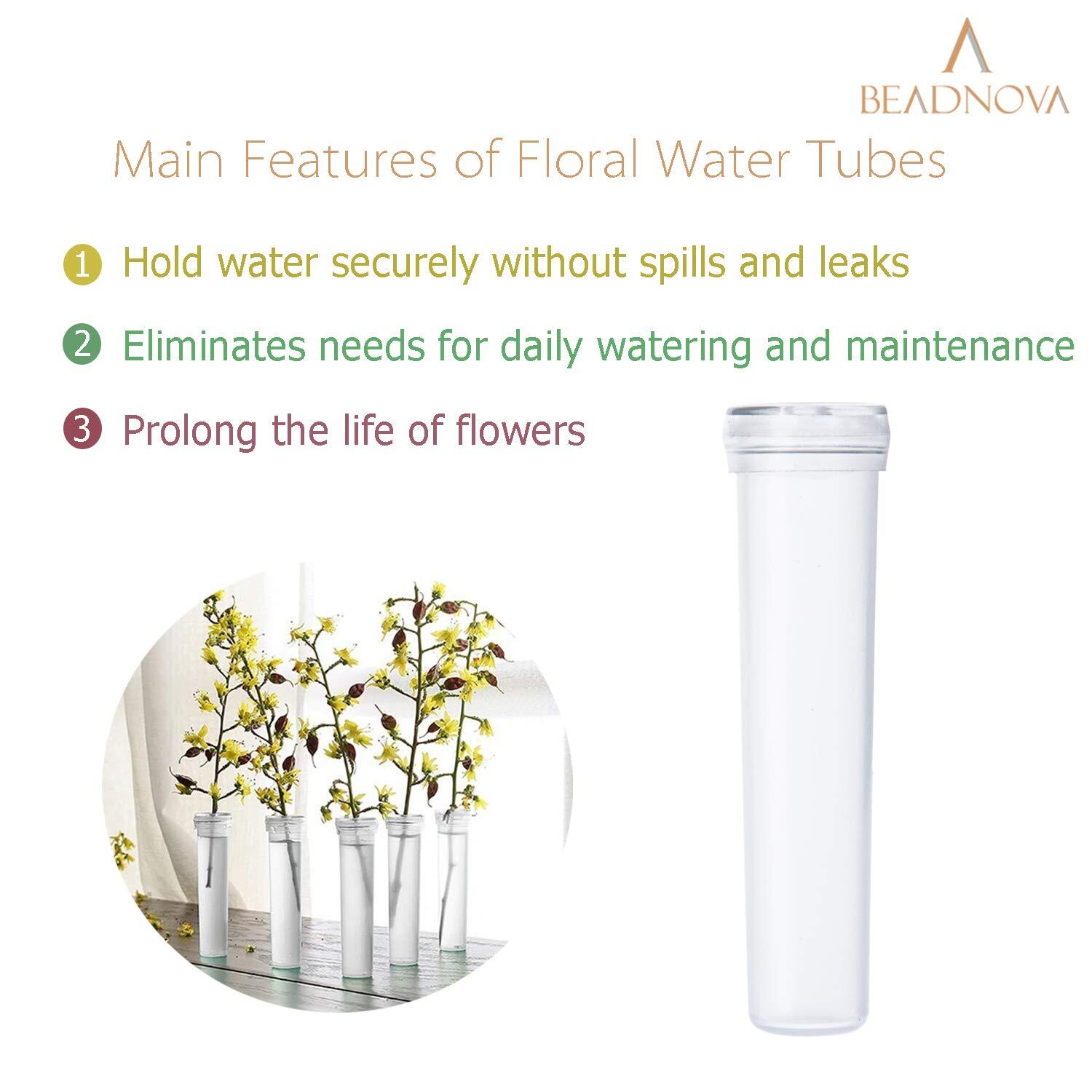 20 Pcs 2.8 Inch Floral Water Tubes Clear Flower Vials for Flower Arrangement
