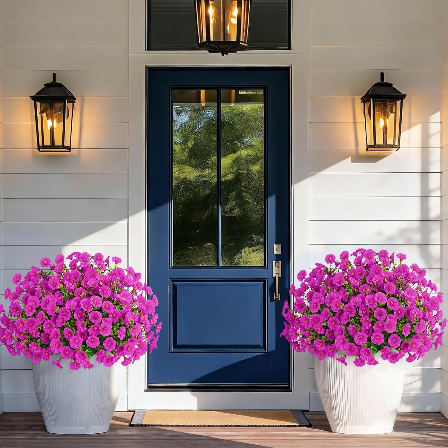 Artificial Flowers for Outdoors, 26 Bundles Fake Outdoor Flowers, UV Resistan…