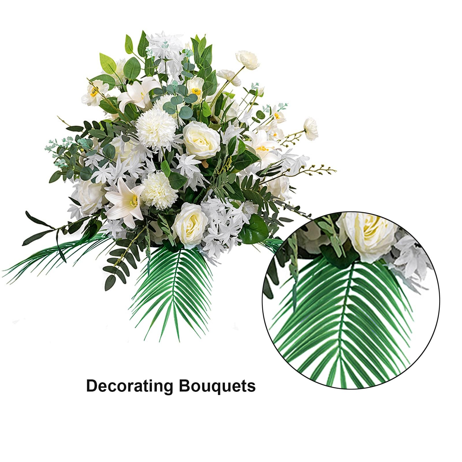 12Pcs Artificial Palm Leaves Tropical Palm Tree Leaves Greenery Faux Palm Fro…