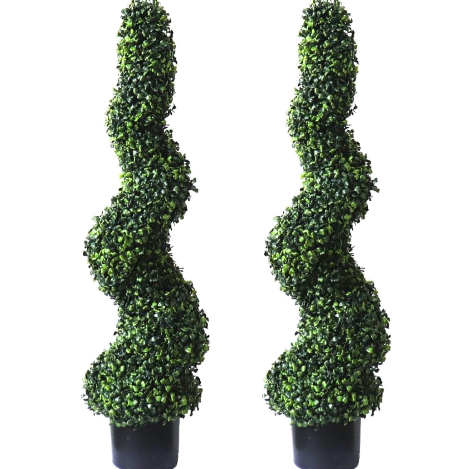 3ft Artificial Spiral Boxwood Topiary Trees Faux Plants Outdoor Front Porch D…