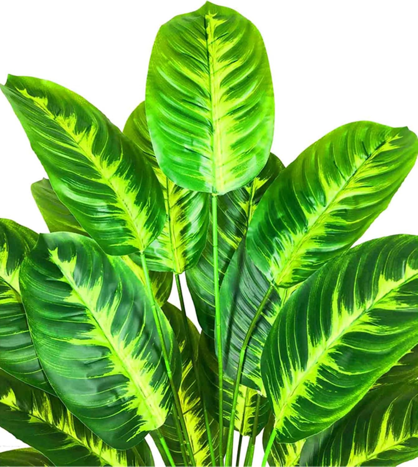 Artificial Plants Fake Banana Tree with Green Leaves in Plastic Pot 80Cm Faux