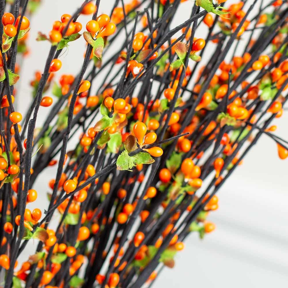 Package of 12 Orange Artificial Berry and Twig 19″ Sprays