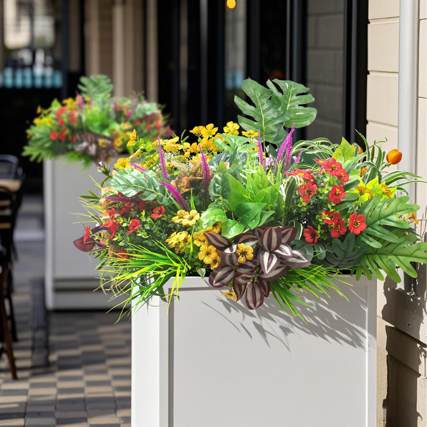 20PCS UV Resistant Fake Flowers – Outdoor Faux Plants for Home & Garden Decor