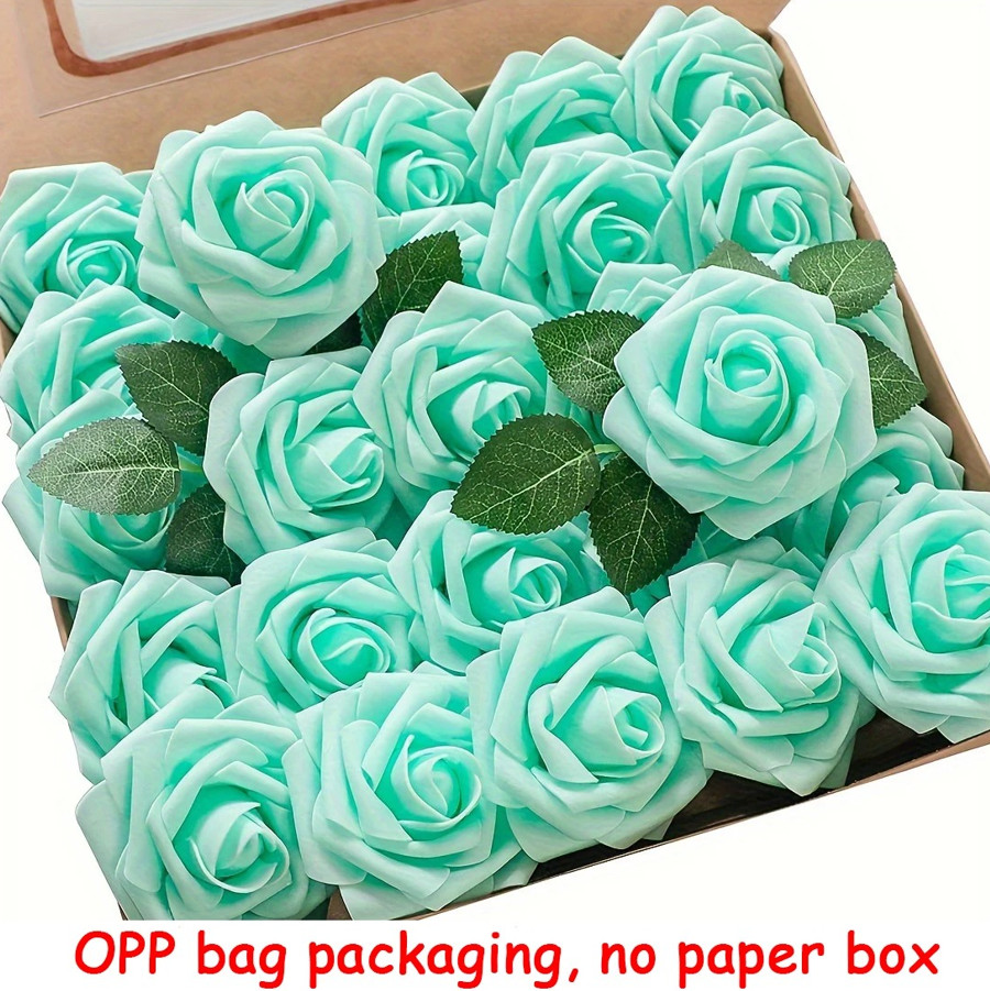 25pcs Artificial Rose Flowers Stem DIY Wedding Bouquet Home Decor Set – NEW