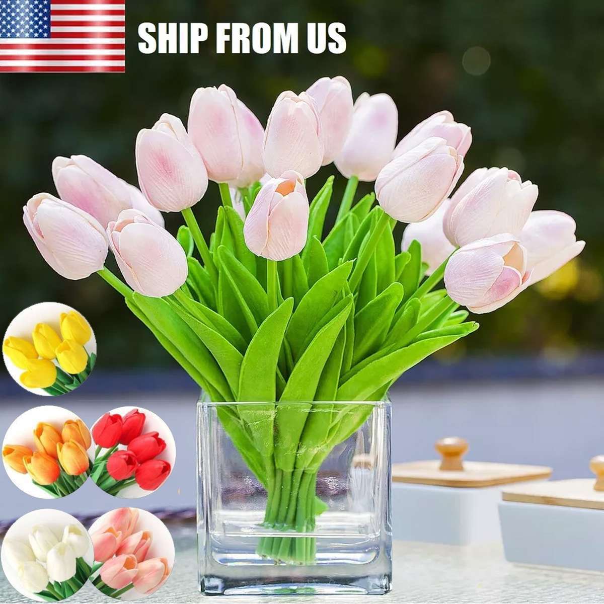 10Pcs Artificial Lifelike Tulip Flowers Bouquet Wedding Home Festival Decor Gift