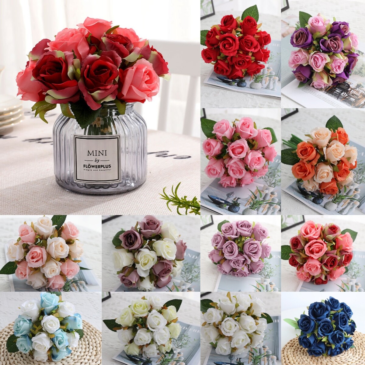 Silk Rose Floral Bridal Wedding Bouquet DIY Home Party Decor November Vibe Night