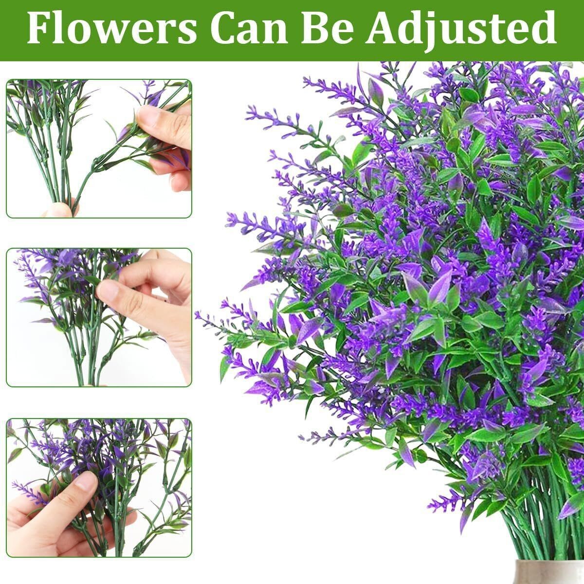 8-40 Bundles Artificial Flowers Fake Plants Outdoor UV Resistant Plastic Flowers