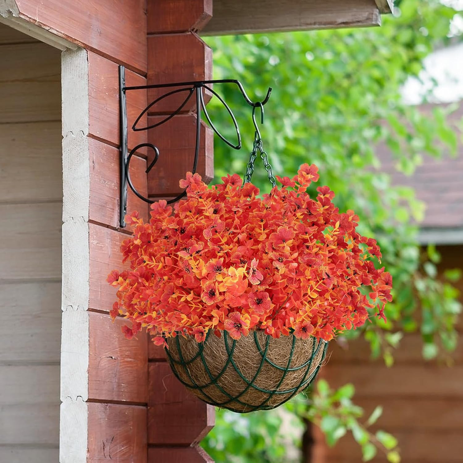 UV Resistant Artificial Fall Mums – 36 Bundles for Outdoor Decor (Orange)