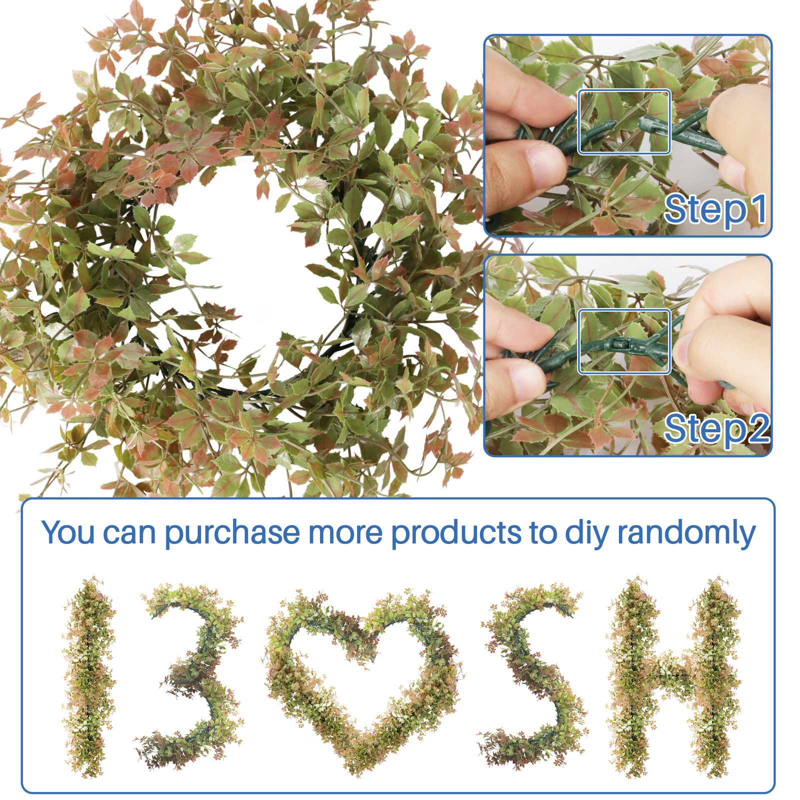 Fake Artificial Hanging Garland Wreath Greenery Leaf Vines Wedding Plant Decor