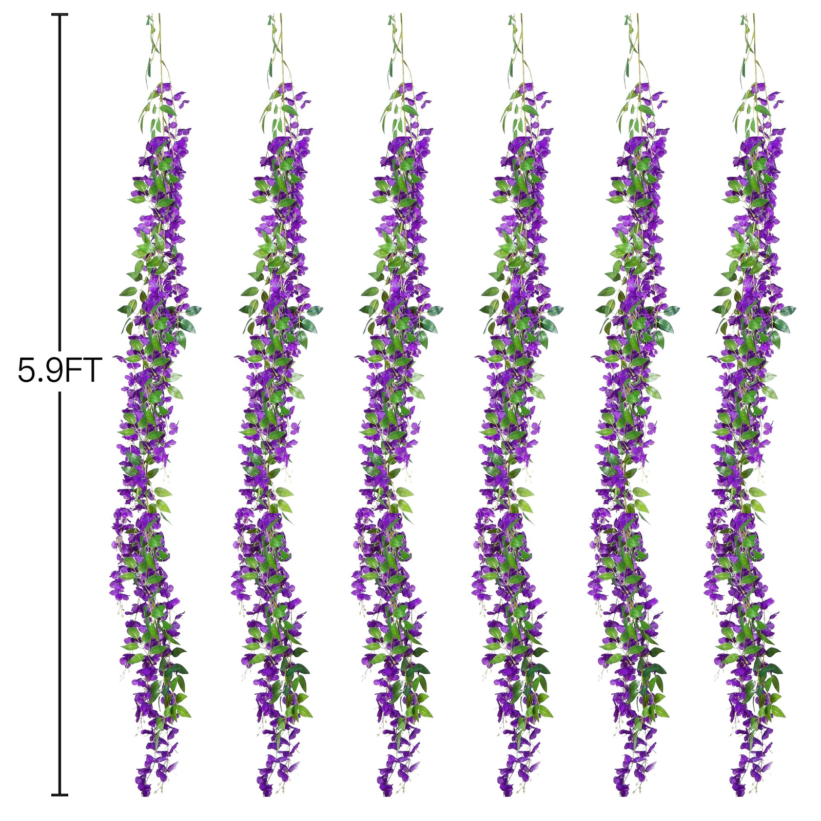 6 Pcs 36FT Artificial Wisteria Flower Garland Hanging Vines for Wedding Arch