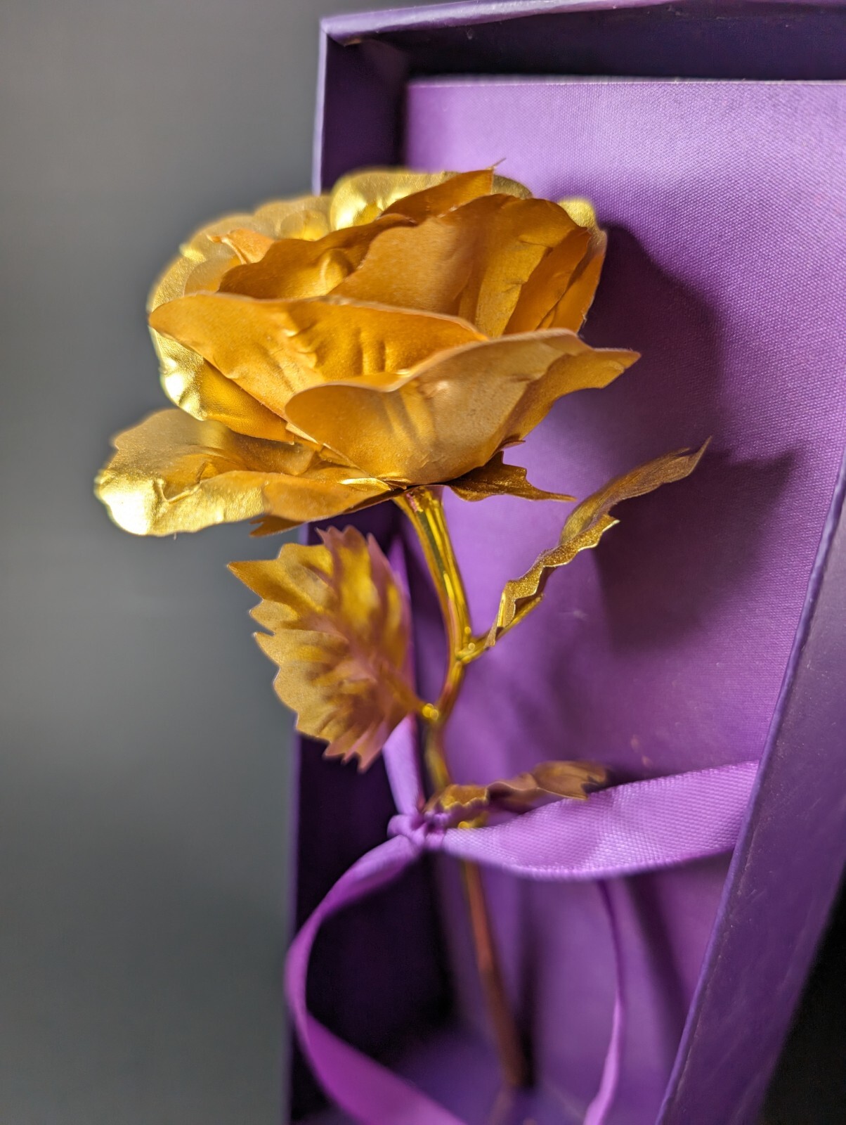 Genuine 24K Gold Rose. 10 inch tall. Forever rose.