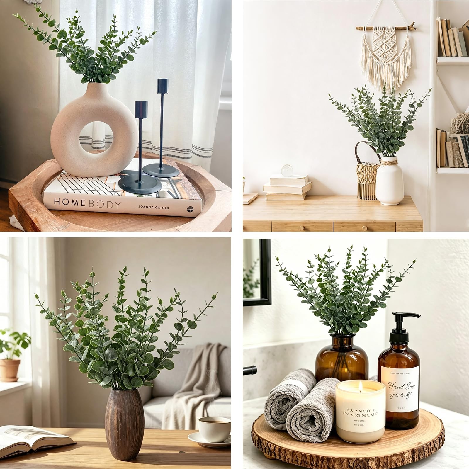 100pcs Artificial Eucalyptus Stems – Real Touch Faux Leaves for Wedding, Home De