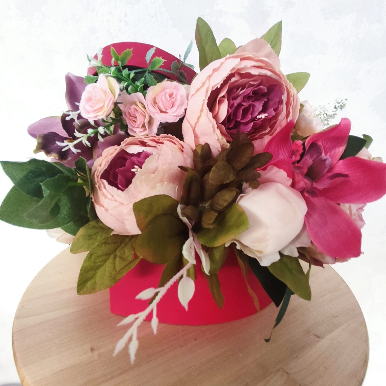 Heart shaped flower box Artificial flower 13.8″ Flowers Box Birthday Valentine’s