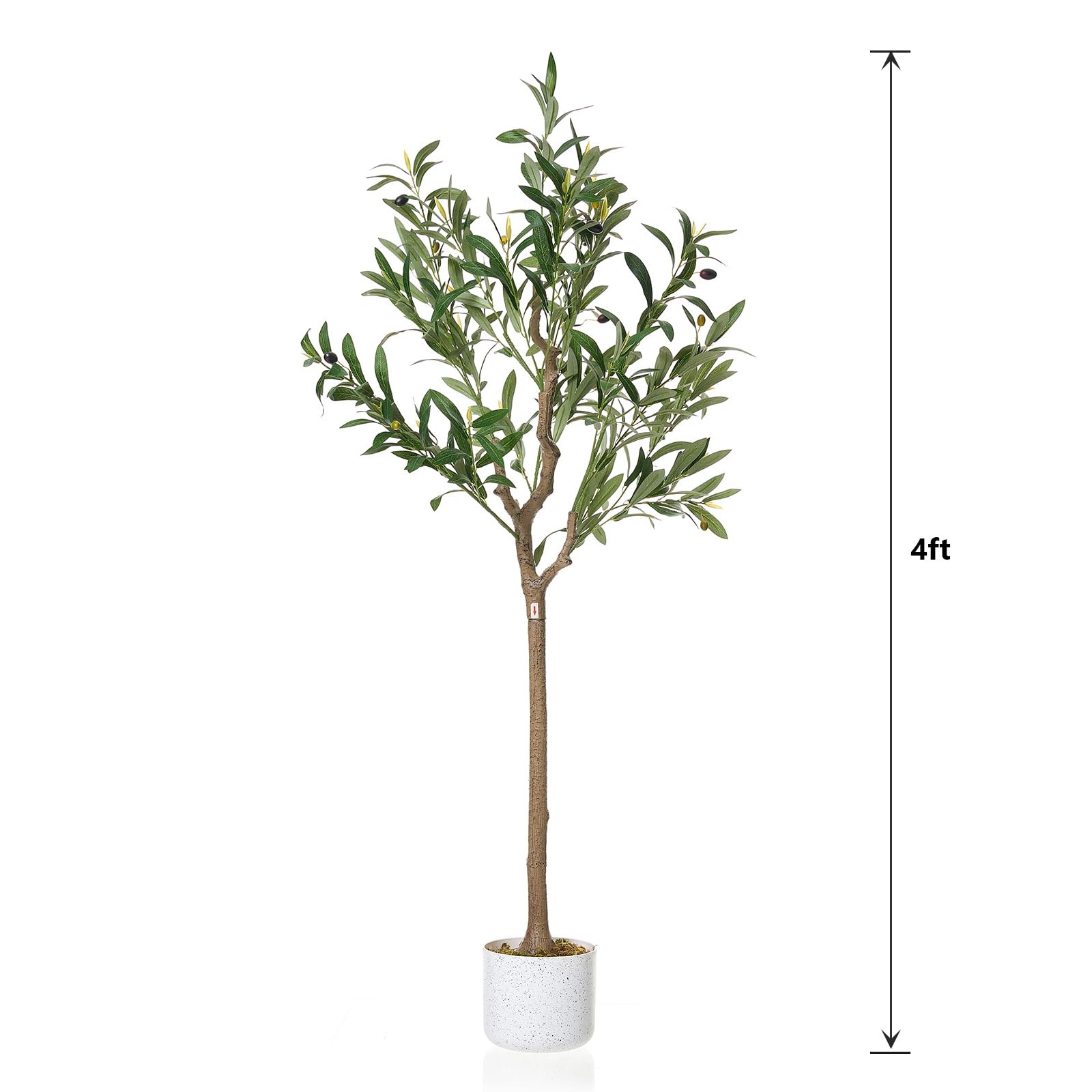 4FT Artificial Olive Tree,Tall Faux Plant with Realistic Olives for Home Decor