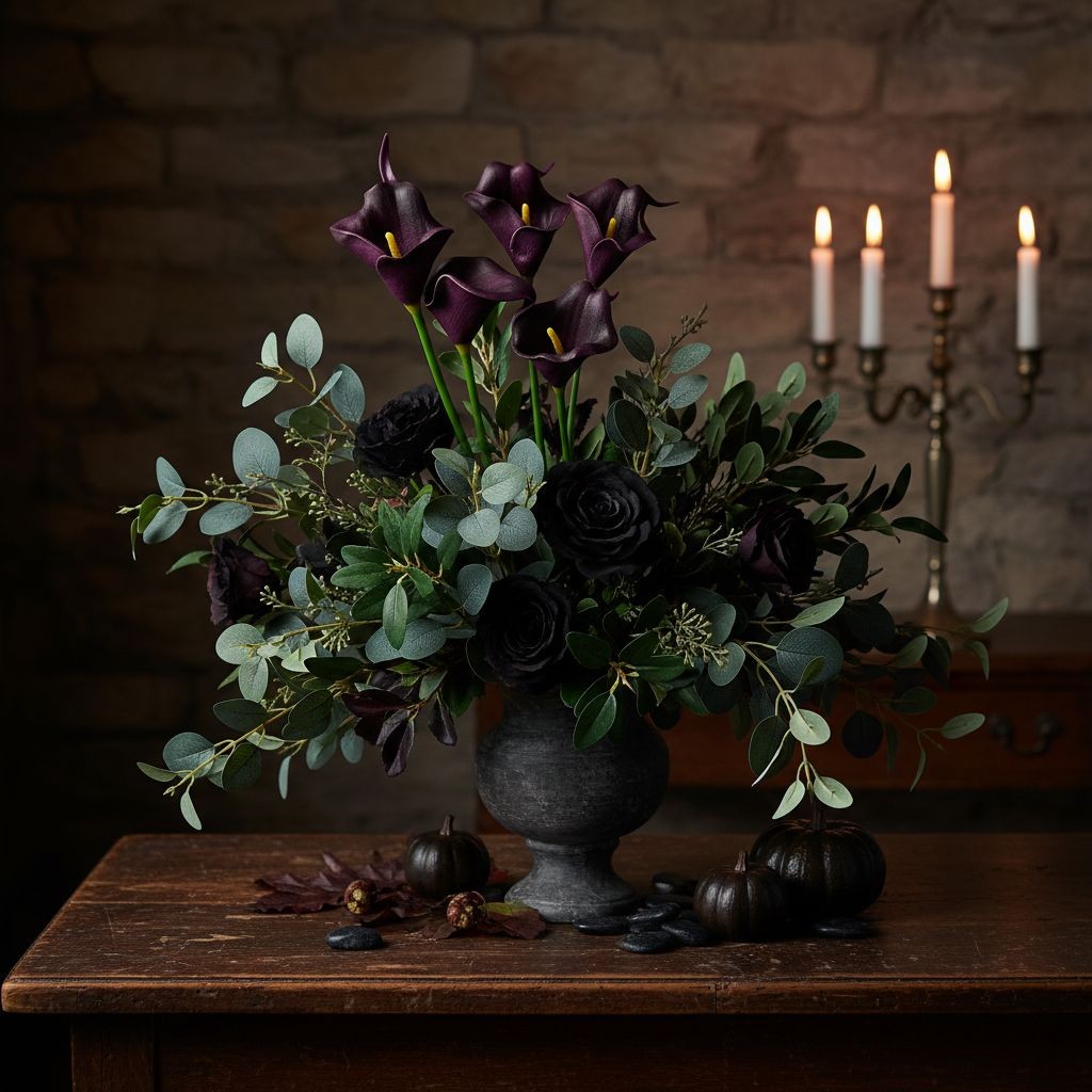 Eggplant Faux Calla Lily Stems 15 Inch Wedding Artificial Flowers Moody Event De