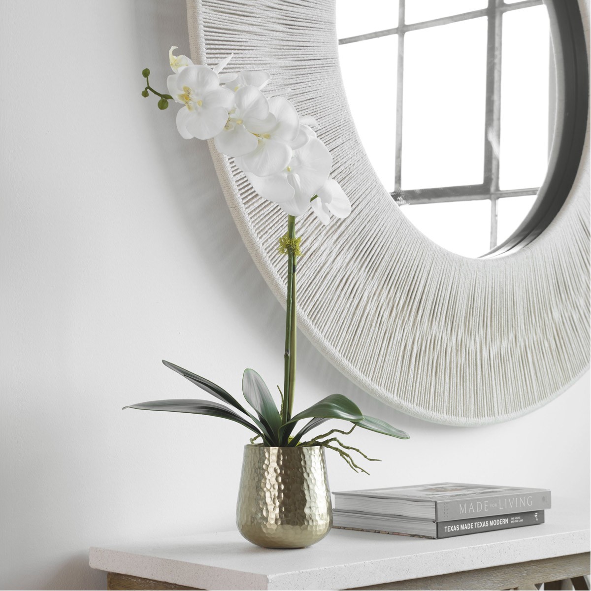 Uttermost 60189 Cami Orchid Hammered Brass Orchid in Metal Pot