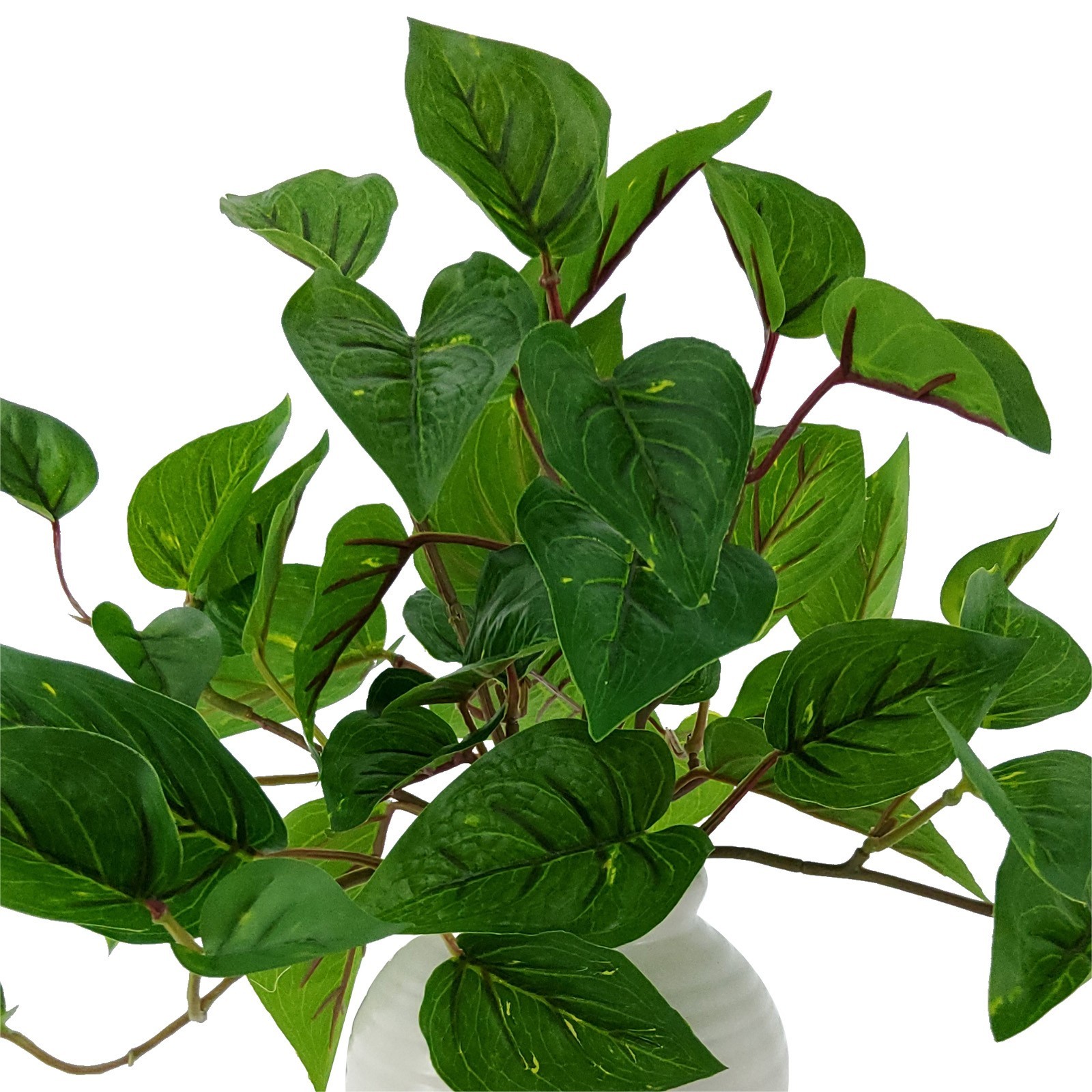 (4 pack) 11” Artificial Golden Pothos in White Color Ceramic Pot