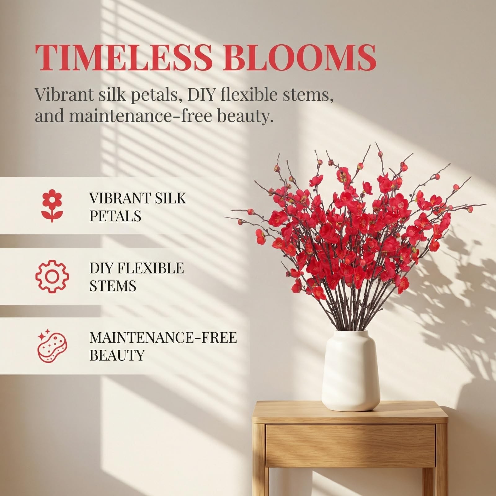 20pcs Cherry Blossom Branches Artificial Flowers for Winter Spring Indoor Dec…