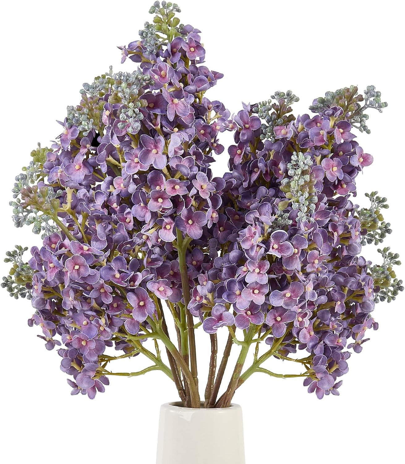 Lilac Artificial Flowers – 4PCS 25.6″ Purple Silk Delphinium for Home Decor