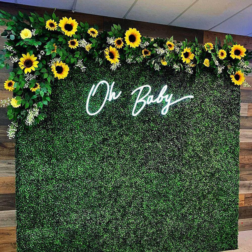 1 .78 In. H X 20 In. W 24-Piece Artificial Boxwood Wall Panels Uv-Proof Grass Ba