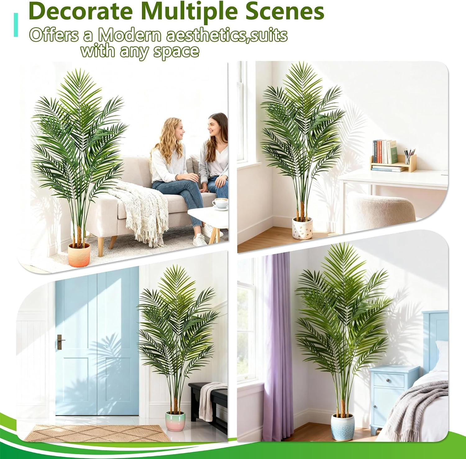 Artificial Palm Tree Indoor 5ft, Large Fake Tropical Areca Palm Tree with 13 Tru