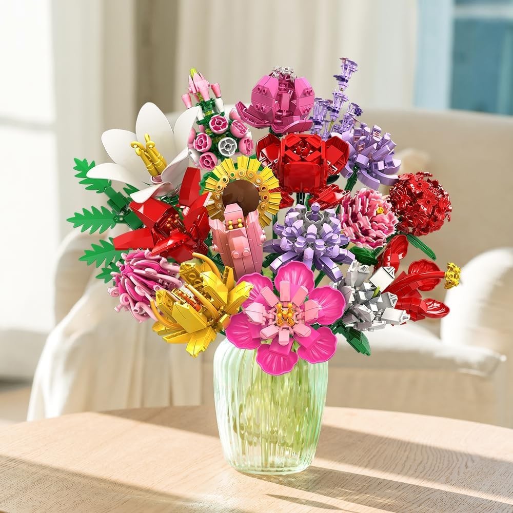 Elegant 1461PCS Artificial Flower Bouquet Set – Perfect DIY Gift for Loved Ones