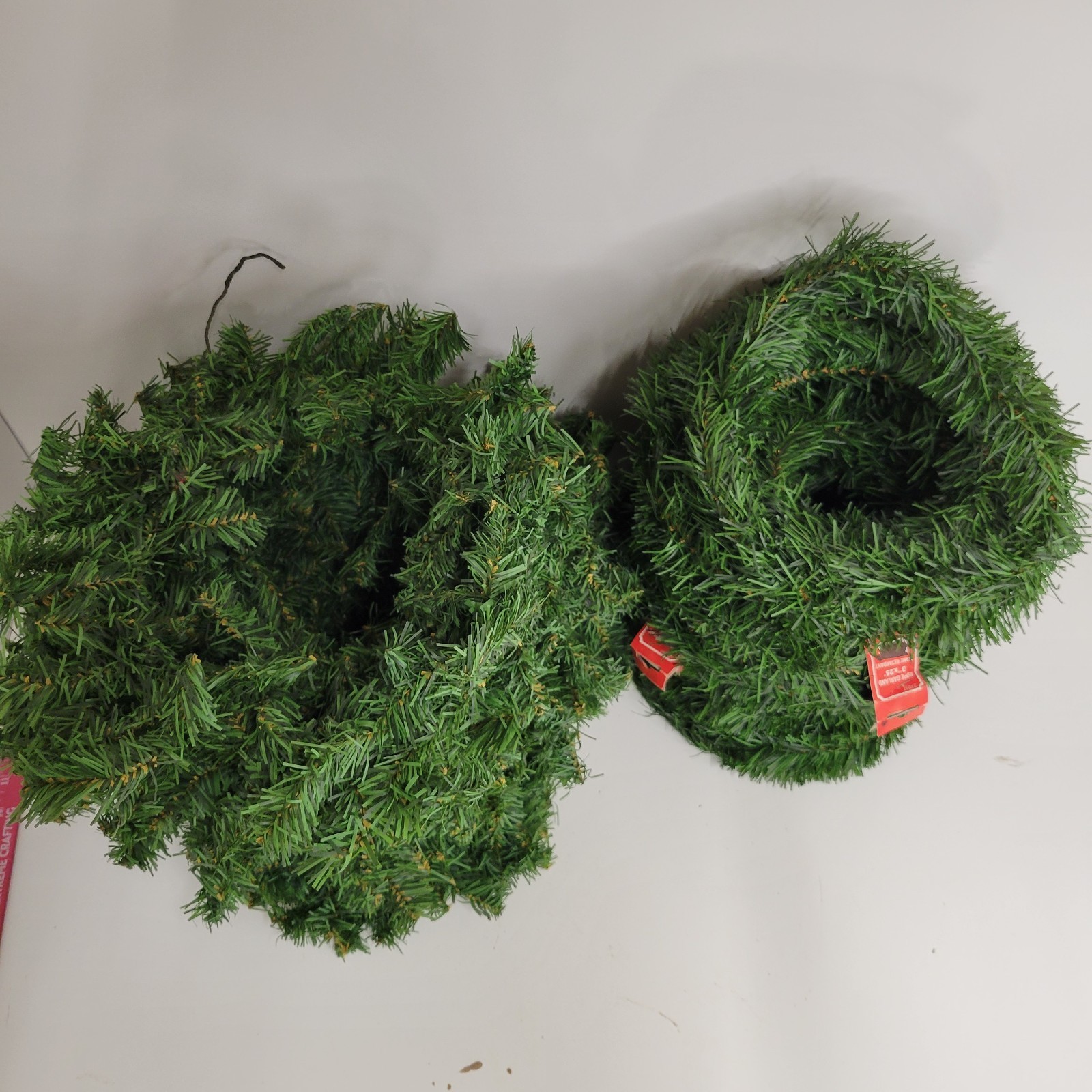 Pine Wired Rope Garland for Feather Trees Crafts & Wreaths 3″x25′ + Larger Rope