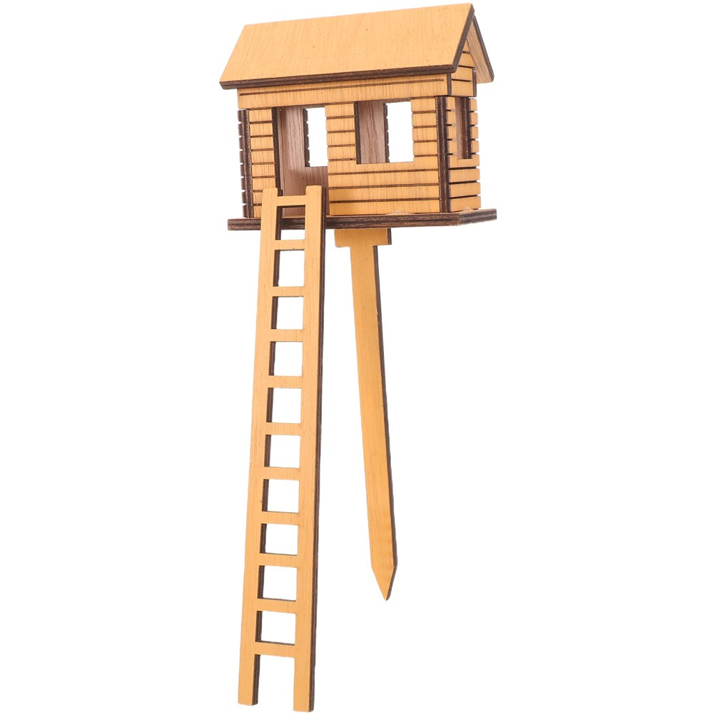 Wooden Mini Treehouse: Miniature Fairy Garden House for Plant Pots, Terrariums