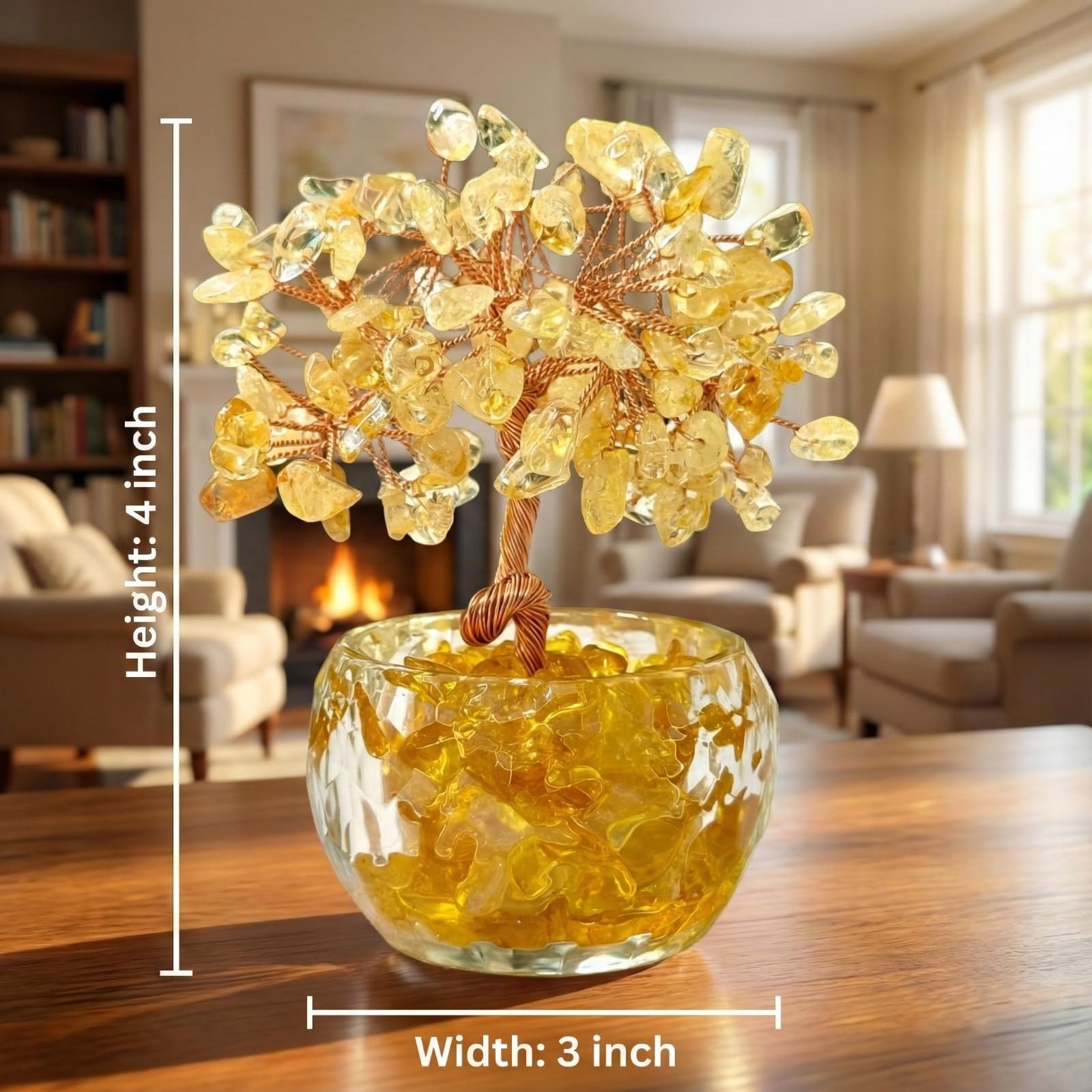 Citrine Crystal Tree of Life – Natural Gemstone Feng Shui Bonsai – Healing Cr…