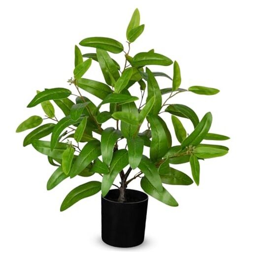 Artificial Plants Indoor with Pot, 19.7″ Tall Fake Potted Plants # Light Green