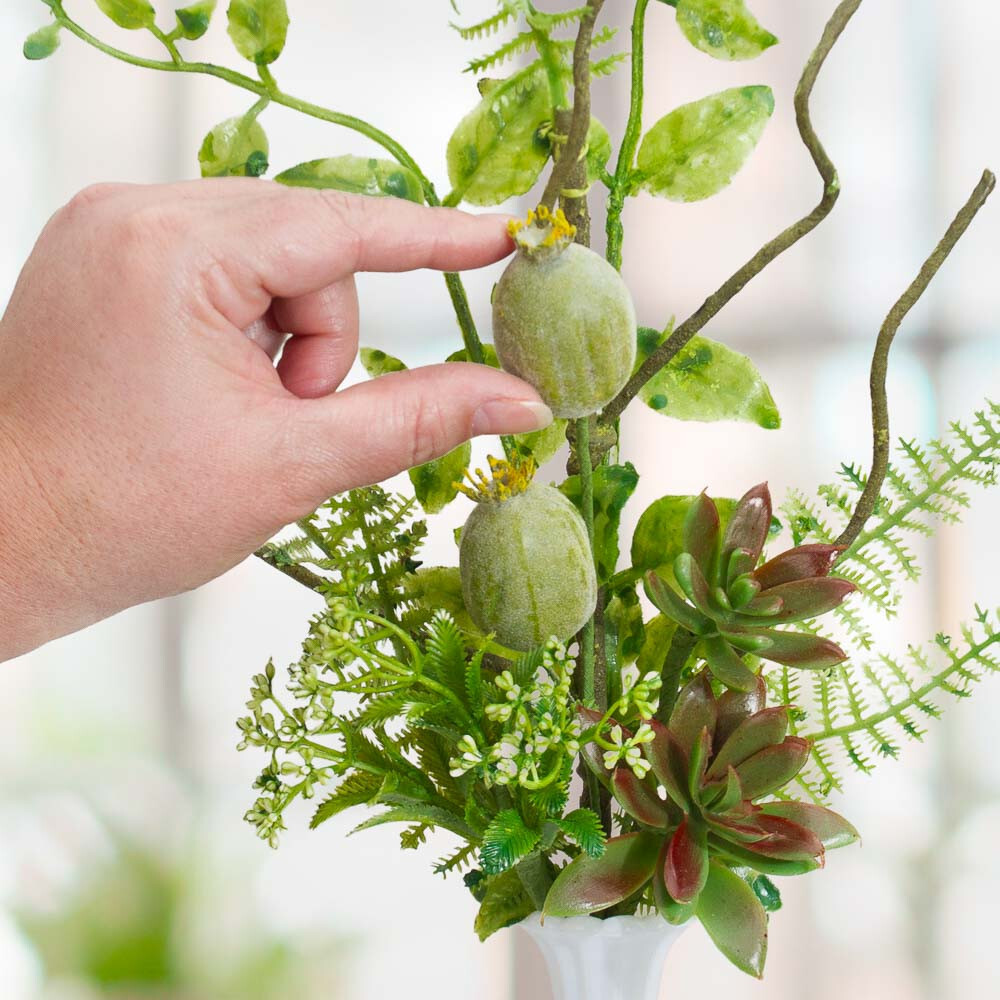 Set of 2 Artificial 19″ Foliage Sprays with Succulents And Fern